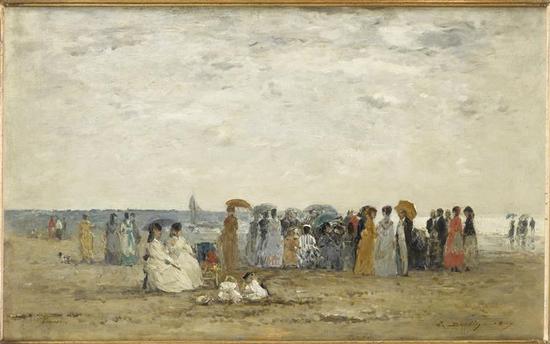 Eugène Boudin, Baigneurs sur la plage de Trouville, Paris, musée d'Orsay