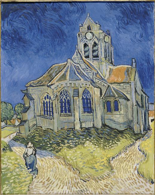 Vincent Van Gogh, "L'Église d'Auvers-sur-Oise, vue du chevet", 1890. Huile sur toile, Paris, musée d'Orsay, © RMN-Grand Palais (musée d'Orsay) / Hervé Lewandowski