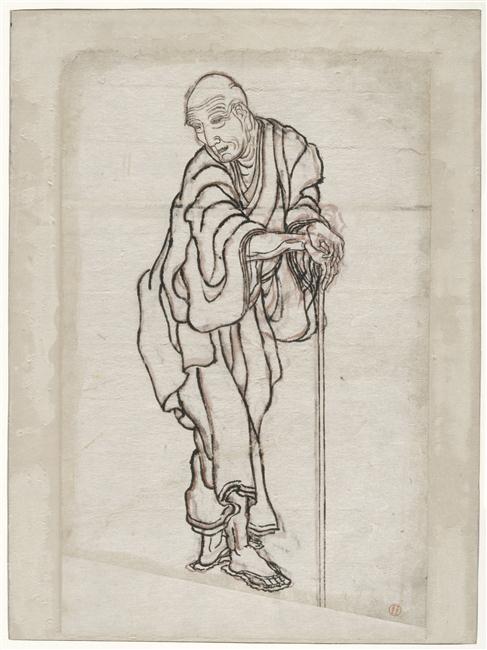 "Autoportrait sous l'aspect d'un vieillard", vers 1840-49, Hokusai Katsushika © RMN-Grand Palais (musée Guimet, Paris) / Thierry Ollivier