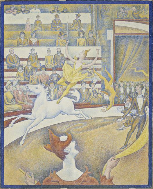 Georges Seurat (1859-1891) Le cirque, 1891 Huile sur toile. H. : 1,85 : L. : 1,52 m Paris, musée d’Orsay © RMN (Musée d’Orsay) / Hervé Lewandowski