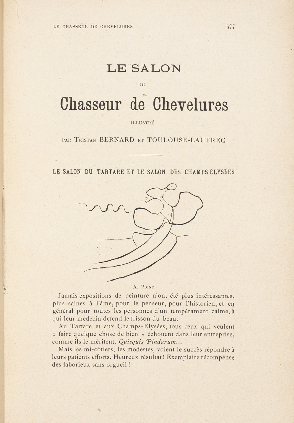 Tristan Bernard et Toulouse-Lautrec, « Le salon du chasseur de chevelures illustré », La Revue blanche, 1889-1903