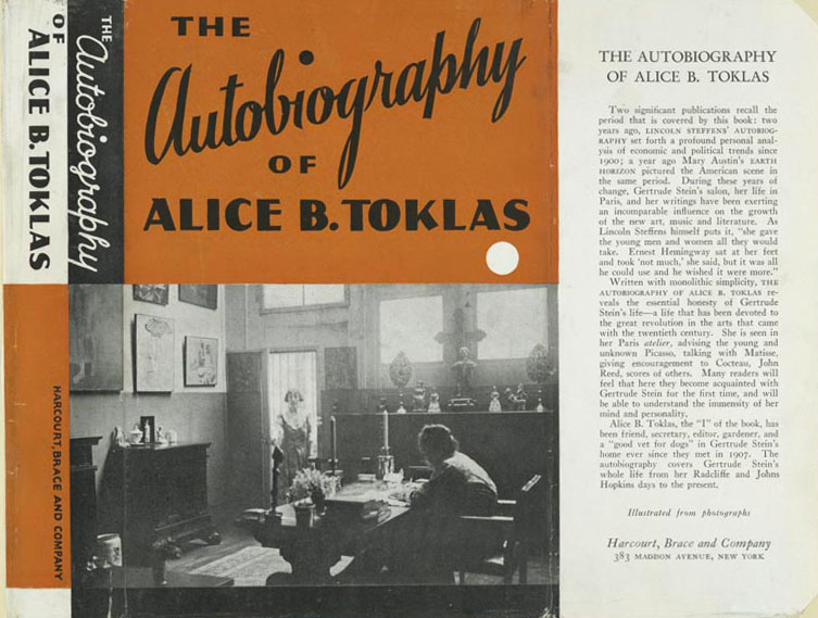 The autobiography of Alice Toklas, 1933, Harcourt Brace © NYPL © Man Ray 2015 Trust / Adagp, Paris 2023