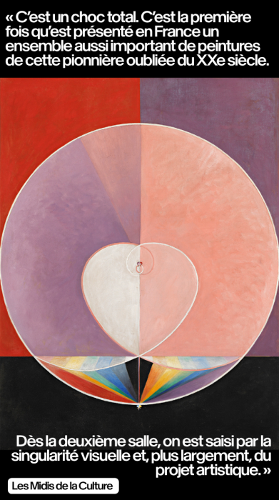 « C’est un choc total. C’est la première fois qu’est présenté en France un ensemble aussi important de peintures de cette pionnière oubliée du XXe siècle. Dès la deuxième salle, on est saisi par la singularité visuelle et, plus largement, du projet artistique. » - Les Midis de la Culture