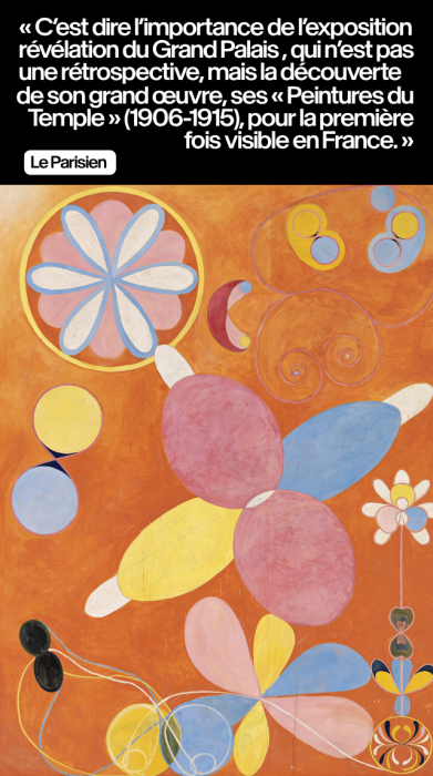 « C’est dire l’importance de l’exposition révélation du Grand Palais , qui n’est pas une rétrospective, mais la découverte de son grand œuvre, ses « Peintures du Temple » (1906-1915), pour la première fois visible en France. » - Le Parisien 