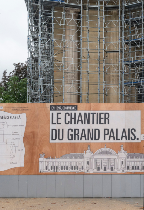 Détail de la fresque L’HISTOIRE DU GRAND PALAIS par Nayel Zeaiter, 2021