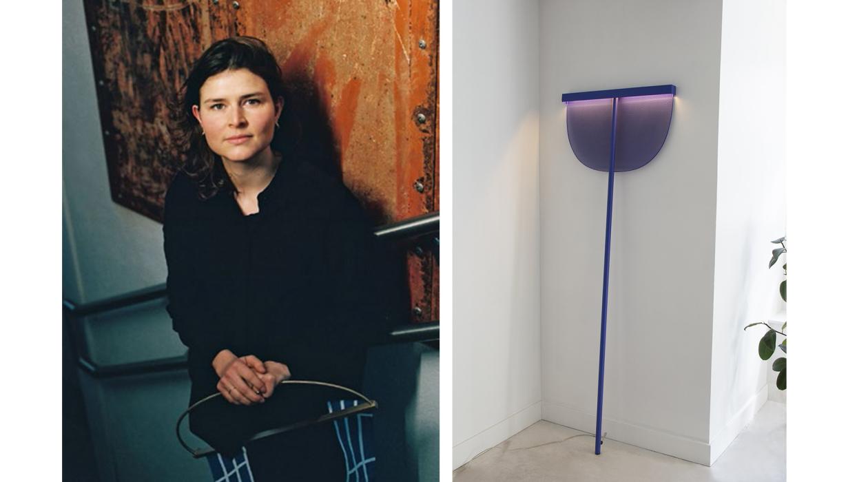 Portrait de Pauline Androlus et vue de sa lampe Bichette