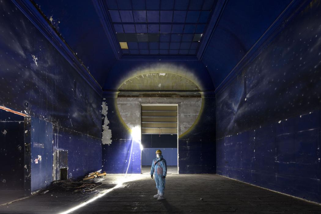 Espace du Grand Palais, tons bleus