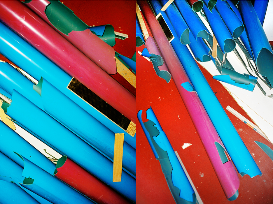 Détail de tubes colorés