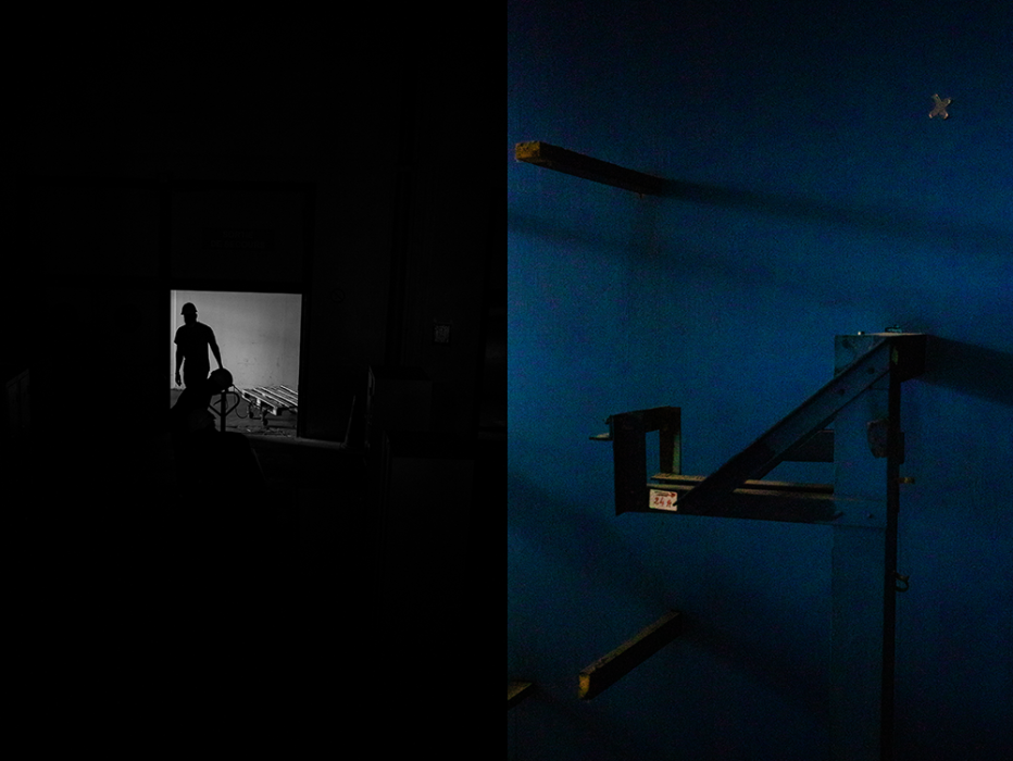 Détails du monument, tons bleus