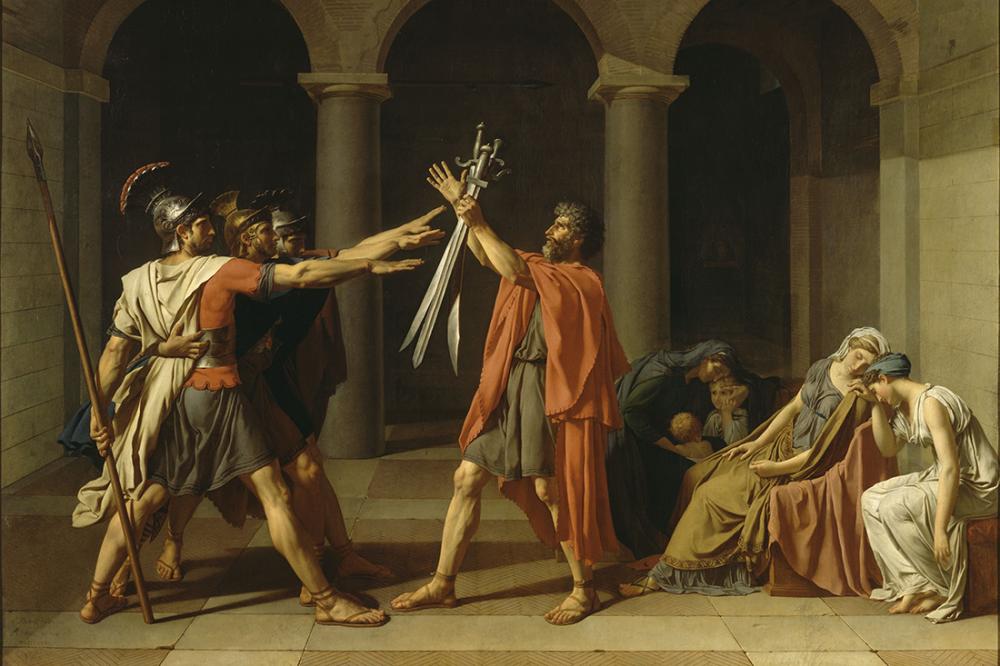 Le Serment des Horaces, David Jacques Louis (1748-1825) (détail)