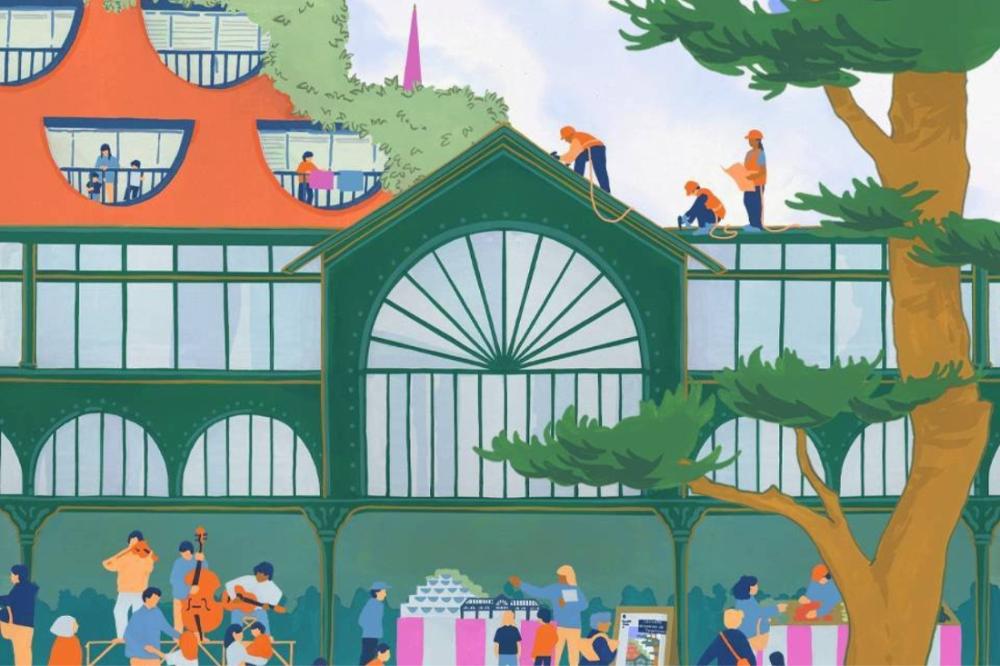Visuel officiel des Journées de l'architecture - illustration sur l'architecture du quotidien