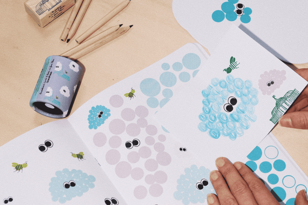 Atelier création représentant les deux mascottes Cumulo&Réséda