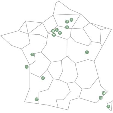 Carte de France des musées nationnaux accessibles avec le Pass GrandPalais