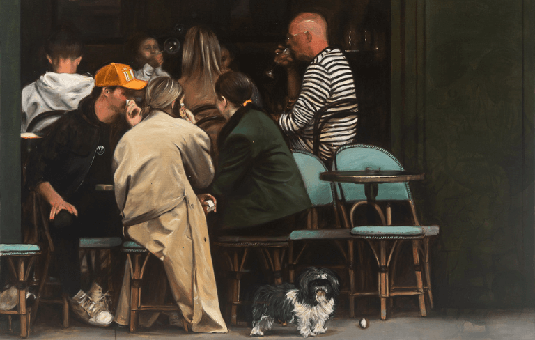 Détail de la peinture "Reflets" de Bilal Hamdad