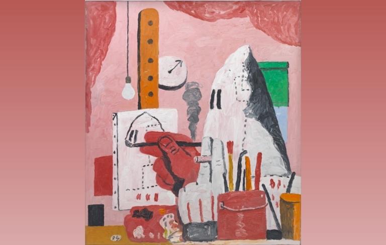 The Studio [L'atelier], 1969, Oil on canvas, 48 x 42 in, 121.9 cm x 106.7 cm. Promised gift of Musa Guston Mayer to The Metropolitan Museum of Art. Artwork