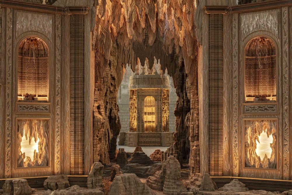 Vue d’exposition Palazzo, Eva Jospin, 2023, Palais des papes, Avignon