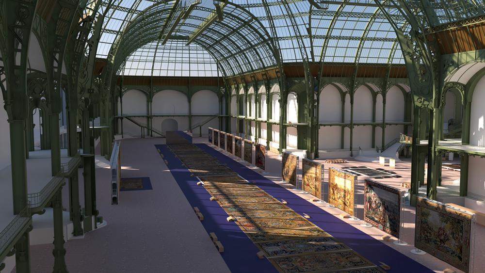Simulation 3D des tapis dans la Nef du Grand Palais