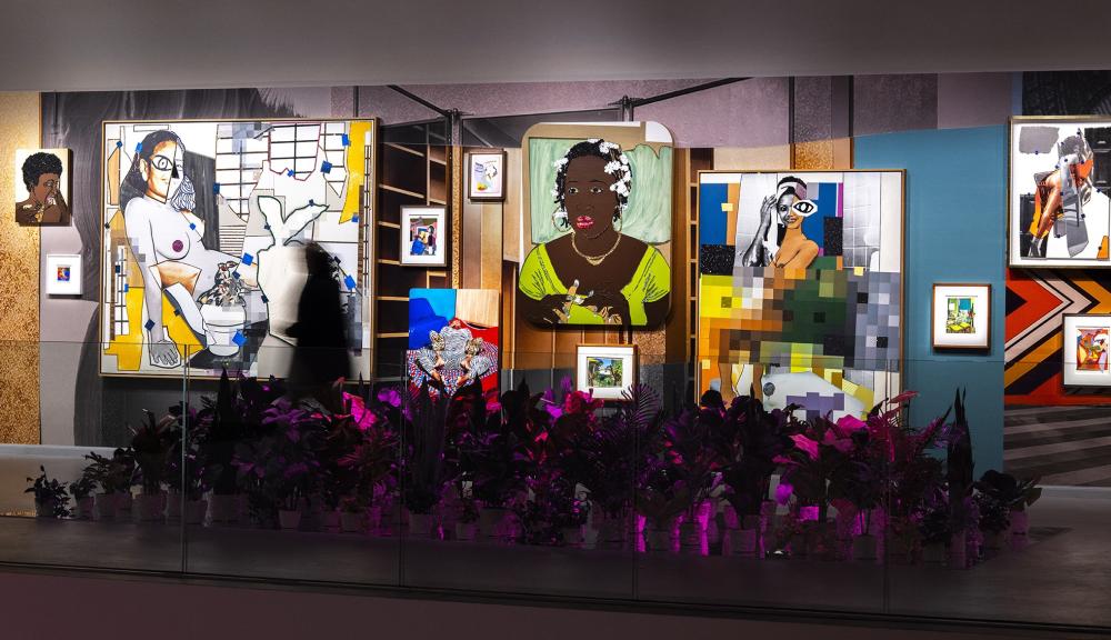 Vue de l'exposition All About Love de Mickalene Thomas
