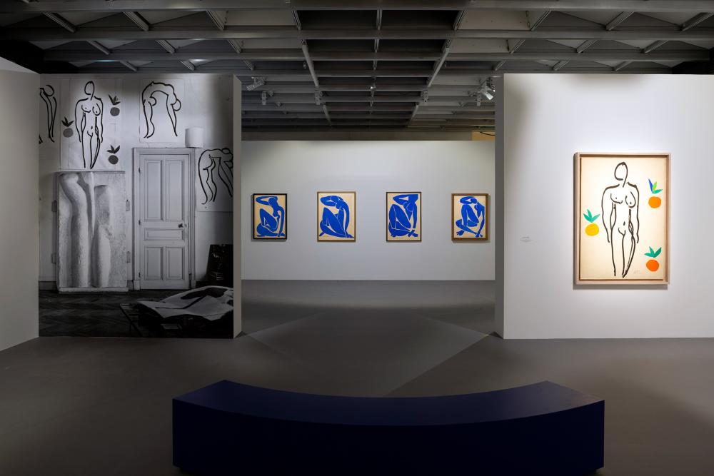 Vue de l'exposition Matisse avec la série des Nus bleus