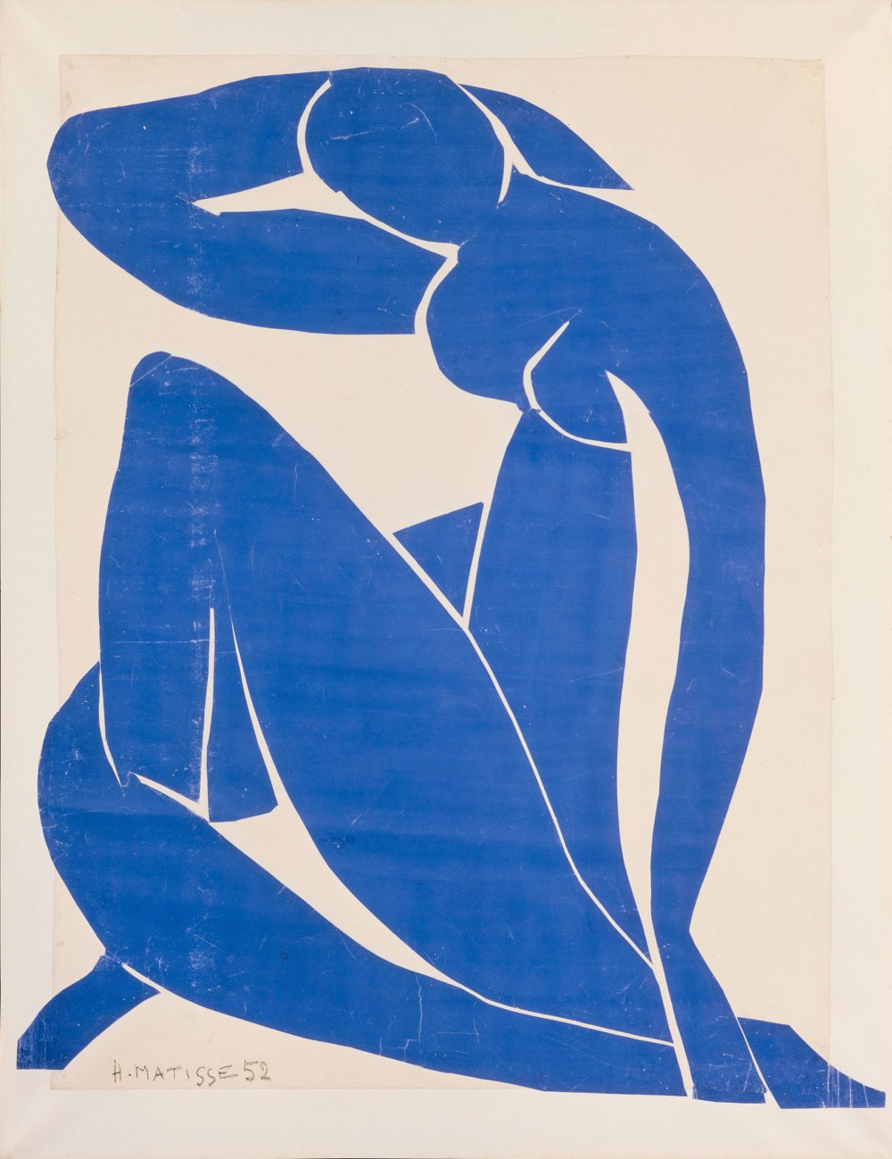 Nu Bleu II d'Henri Matisse (Papiers gouachés, découpés et collés sur papier marouflé sur toile)