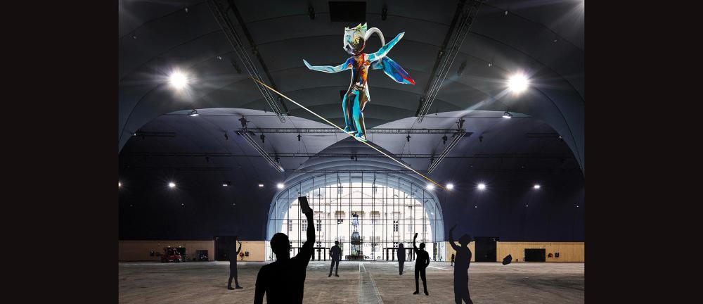 Liu Bolin, The Tightrope Walker