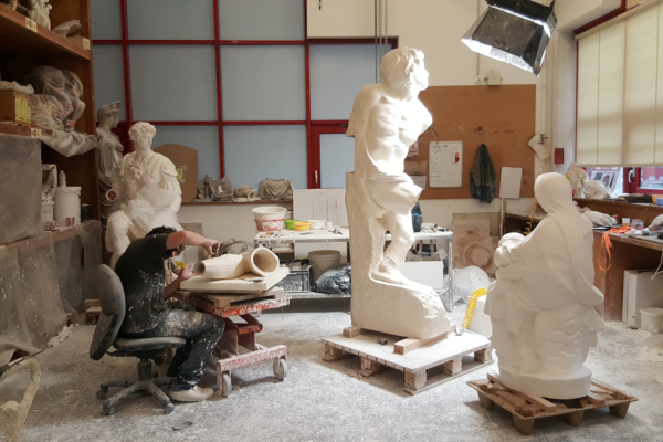 Vue intérieure des ateliers d'art