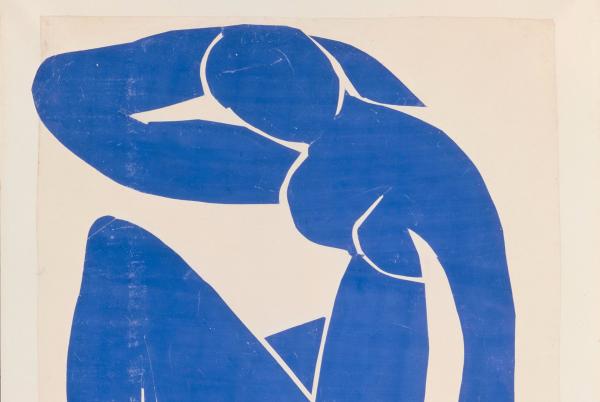 Nu Bleu II d'Henri Matisse (Papiers gouachés, découpés et collés sur papier marouflé sur toile)