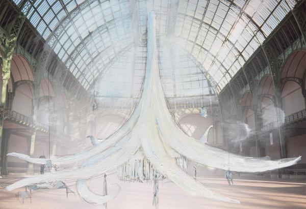 Dessin de Laure Prouvost représentant l'installation dans la Nef