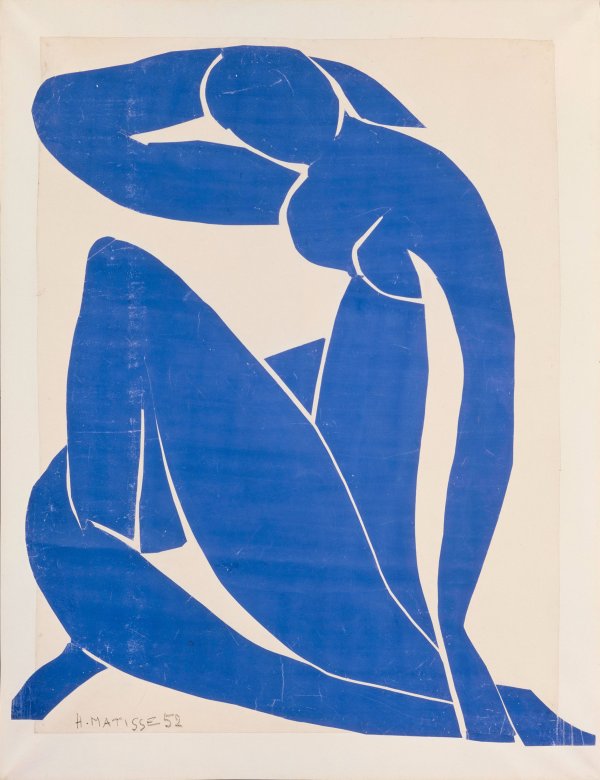 Nu Bleu II d'Henri Matisse (Papiers gouachés, découpés et collés sur papier marouflé sur toile)