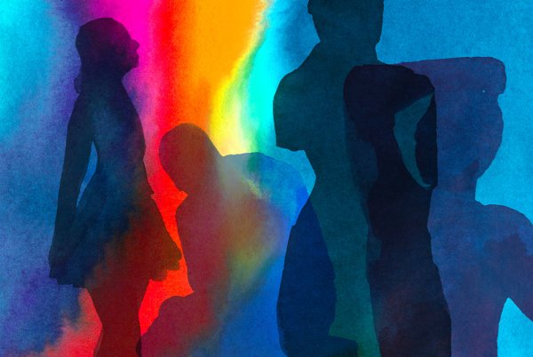 Affiche de la Nuit européenne des musées 2026 - des silhouettes sur fond de couleurs