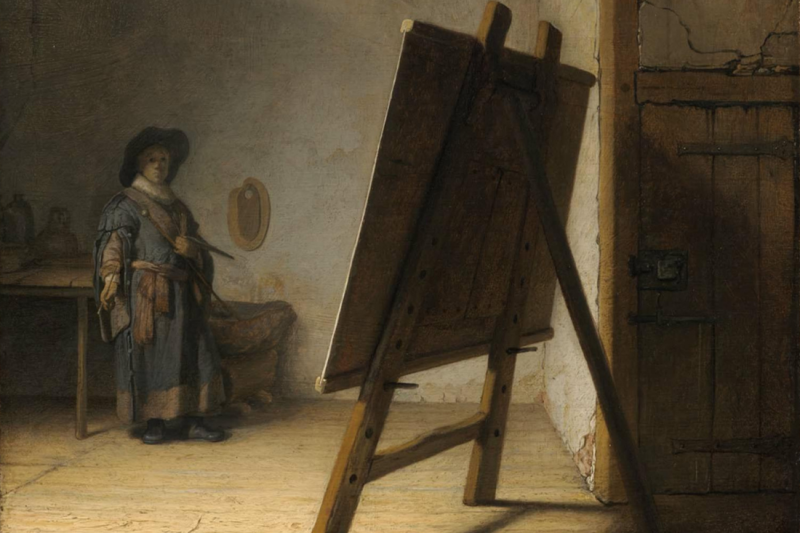 L’artiste dans son atelier, Rembrandt (1606-1669)