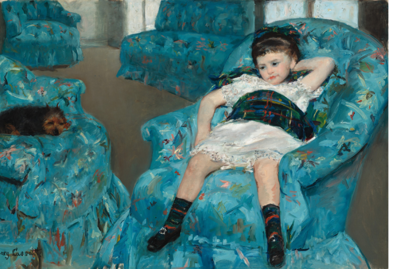 Petite fille dans un fauteuil bleu, Mary Cassatt