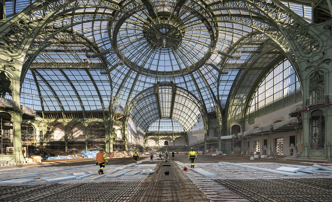 Le sol de la Nef du Grand Palais pendant les travaux