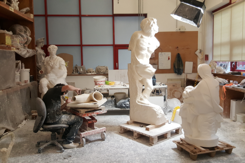 Vue intérieure des ateliers d'art
