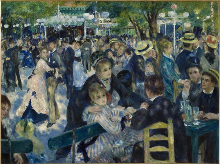 Auguste Renoir(1841-1919) Bal du Moulin de la Galette, Montmartre, 1876 Huile sur toile. H. : 1,31 ; l. : 1,75 m Paris, musée d’Orsay © RMN (Musée d’Orsay) / Hervé Lewandowski