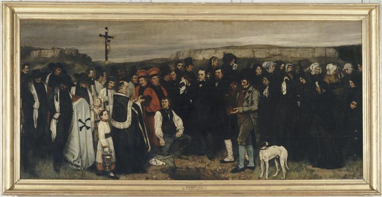 Gustave Courbet (1819-1877) Un enterrement à Ornans, 1849-1850 Huile sur toile. H. : 3,11 ; l. : 6,68 m Paris, musée d’Orsay ©RMN (Musée d’Orsay) / Gérard Blot / Hervé Lewandowski