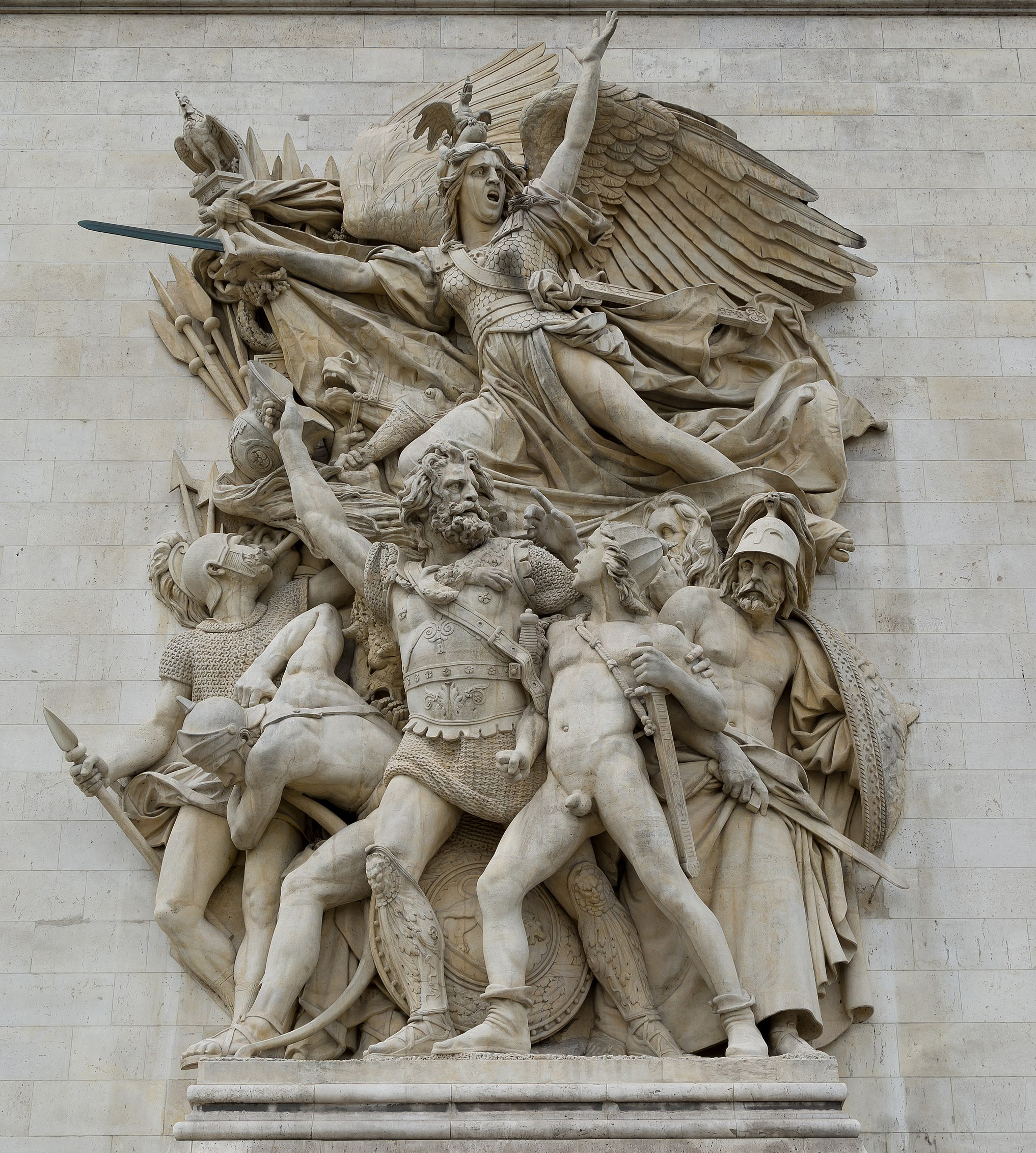 François Rude (1784-1855) Le Départ des volontaires (la Marseillaise), vers 1835 Pierre. H. : 12,70 m Paris, Arc de Triomphe.Creative Commons (CC