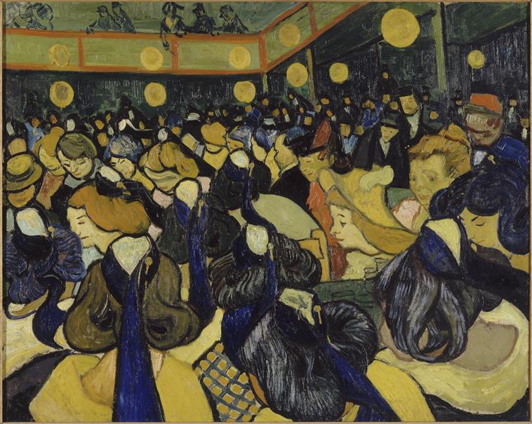 Vincent Van Gogh , "La Salle de danse à Arles", 1888. Huile sur toile, Paris, musée d'Orsay, © RMN-Grand Palais (musée d'Orsay) / Hervé Lewandowski