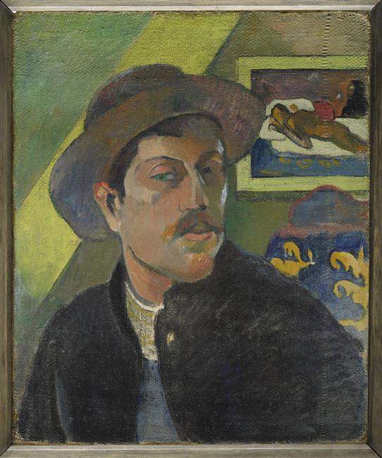 Portrait de Paul Gauguin au chapeau (recto), Hiver 1893-1894, huile sur toile, H. 46; L. 38 cm. Paris, musée d'Orsay. Photo © Rmn-Grand Palais (musée d'Orsay).
