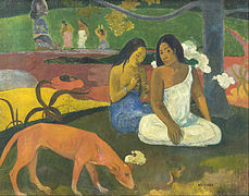 Paul Gauguin (1848-1903) Arearea (Joyeusetés I), 1892 décembre Huile sur toile H. 74.5; L. 93.5 cm Rmn-Grand Palais (musée d'Orsay) / Hervé Lewandowski