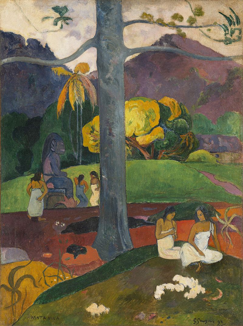 Paul Gauguin (1848-1903) Mata Mua (Autrefois), janvier 1892 Huile sur toile H. 91; L. 69 cm Madrid, Musée Thyssen-Bornemisza