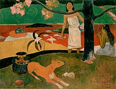Paul Gauguin (1848-1903) Pastorales Tahitiennes, 1892 Huile sur toile H. 87.5; L. 113.7 cm The State Hermitage Museum / photo Vladimir Terebenin